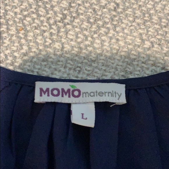 Maternity, Momo, Navy Blue and Black Blouse, Large - Picture 5 of 6